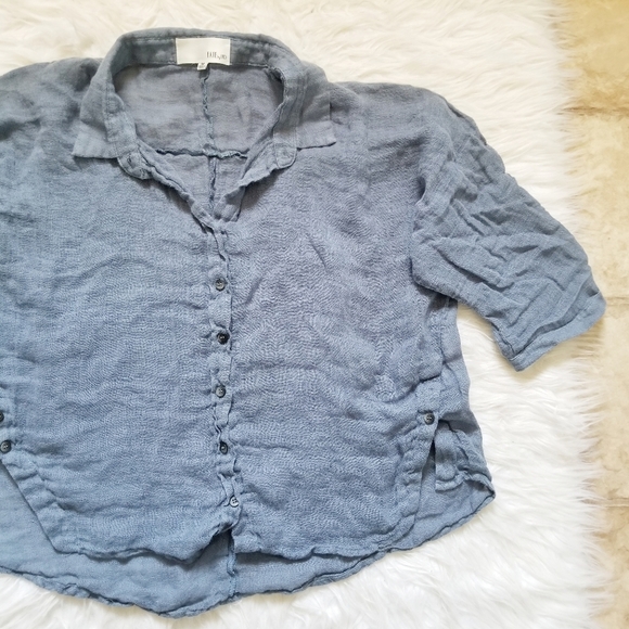 FATE by Led Linen Loganlook Button Blouse Medium M - Picture 1 of 8